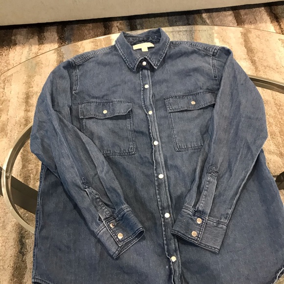 Michael Kors Denim Shirt Size Large - Picture 2 of 9
